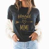 Blessed Mimi Graphic Tee | Blessed | Arrow | Heart | Gold Print | Grandma | Grandmother |Mother's Day Gift