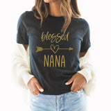 Blessed Nana Graphic Tee | Mom | Mother | Nana | Mother's Day Gift | Nana | Gold Print | Arrow | Heart