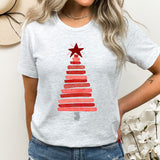 Jolly Christmas Tree Graphic Tee | Red Tree | Watercolor Print | Dark Red | Abstract Art | Christmas Tree | Holiday Season