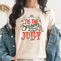 Tis the Season To Be Jolly Graphic Tee | Christmas Season | Holliday | Merry | Jolly | | Holly | Song Lyrics | Layering Tee