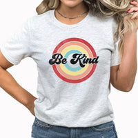 Be Kind Graphic Tee | Be Kind Circle | Retro | Distressed | Kindness | Happy | Cool To Be Kind