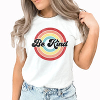 Be Kind Graphic Tee | Be Kind Circle | Retro | Distressed | Kindness | Happy | Cool To Be Kind