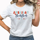 American Mama Graphic Tee | Modern | USA | Red White And Blue | Stars | Freedom | Patriotic
