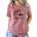 Aces Cowboy Trendy Graphic Tee | Western | Playing Cards | Horse | Rodeo | Wild West | Laying Tee | Simple Graphic | Deck of Cards
