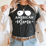 American Mama Graphic Tee |Sunglasses | Patriotic | USA | Stars | Freedom | Layering Tee | Red White Blue