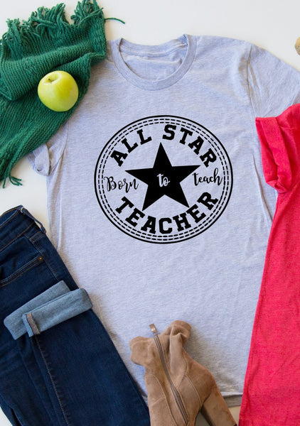 All Star Teacher tee- Black