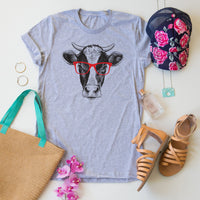 Funny Cow With Glasses tee