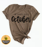 Favorite Color is October Tee - Black Ink