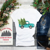Vintage Truck With Pine Trees