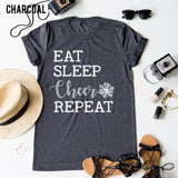 Eat Sleep Cheer Repeat tee